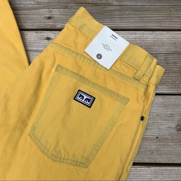 Obey Blender Mid Rise Overdyed Unisex Jeans Size 33x29 streetwear skater New - Picture 3 of 7